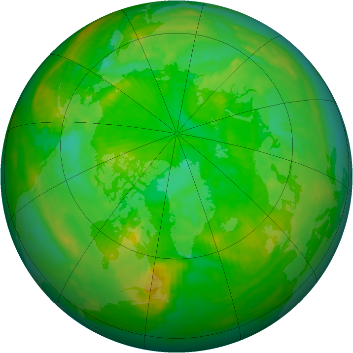 Arctic ozone map for 16 July 1981